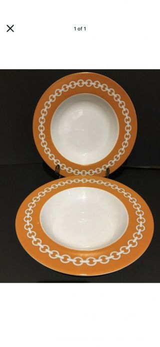 Happy Chic Jonathan Adler Vintage Orange Bowls Set Of 2
