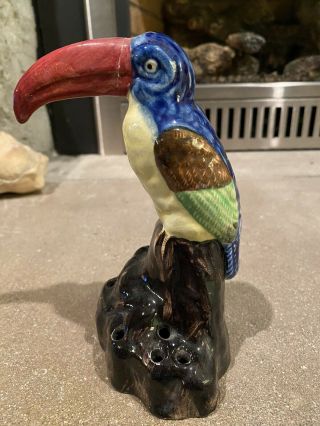 Vintage Ceramic Parrot Figurine (made In Mexico)