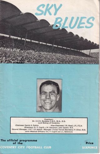 Football Programme Coventry City Preston North End 1966 Vintage 2nd Division