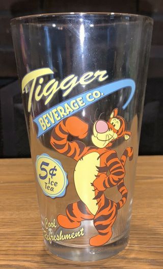 Vintage Disney Tigger Beverage Co.  5¢ Ice Tea Glass Winnie The Pooh Retired