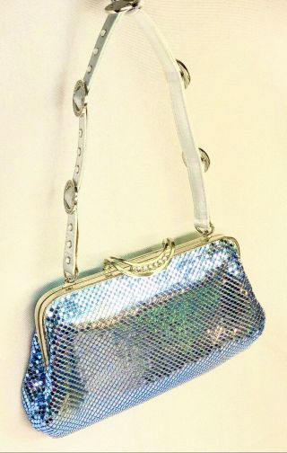 Whiting And Davis Vintage Blue Mesh Purse And Classic