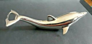 Vintage Silver Dolphin Bottle Cap Opener / Twist & Pop Off -
