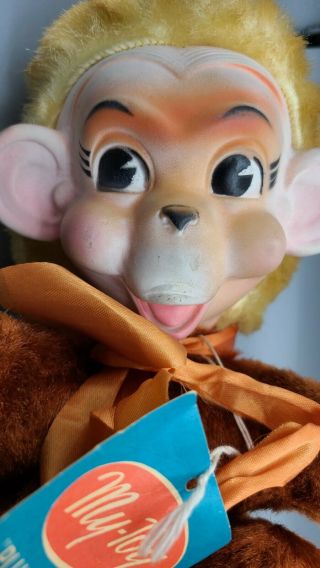 Vintage Monkey Rubber Face My Toy Plush Pals Stuffed Animal