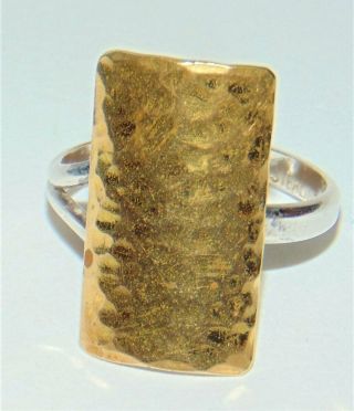 Stuart Nye Gold On Sterling Silver Vintage Ring Size 8 Adjustable