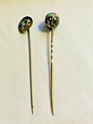 Vintage Antique Stick Pins Crystal And Stone