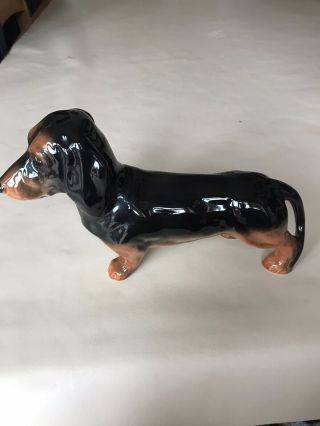 Vintage Porcelain Dachshund/ Sausage Dog Beswick 8” Long 5” Tall (1)