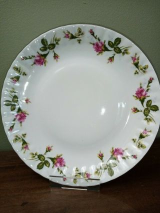 X2 Vintage,  Chodziez China 9 1/2 Inch Dinner Plate,  Pink Roses,  Poland