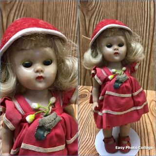 Vintage Vogue Ginny Doll Slw In Tagged Red Dress Blonde