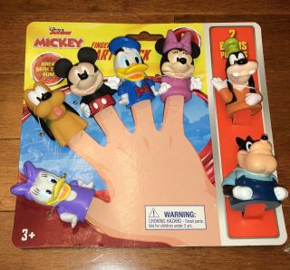 Set Of 7 Disney Junior Mickey Mouse Clubhouse Finger Puppets Bath Toys
