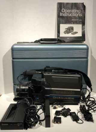 Panasonic Omnimovie Vhs Pv - 320d Vintage 1987 Video Recorder With Case See Descr