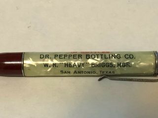 Dr Pepper Mechanical Pencil San Antonio,  Texas Bottling Co.  vintage Rite - Rite 3