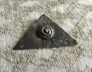 Vintage Sterling Silver Large Pyramid With Spiral Pendant