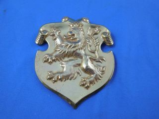 Vintage Signed Miriam Haskell Gold Tone Brooch Rampant Lion