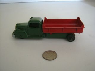 Vintage 6 - Inch Tootsietoy Dump Truck.  Rubber Tires.  Repainted.