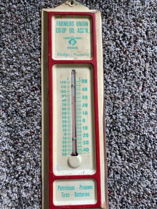 Vintage - Thermometer Farmers Union Co - Op - Dodge - Howells,  Nebraska - Felco -