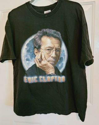 Vintage Eric Clapton 1998 Pilgrim Tour T Shirt Ex Large Black Short Sleeve Hanes