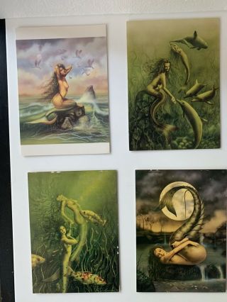 Vintage 5 Mermaids Greeting Cards,  David Delamare1994