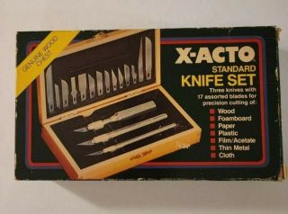 Vintage X - Acto Standard Knife Set: 5083 W/ 3 Knives & 17 Blades: Slight