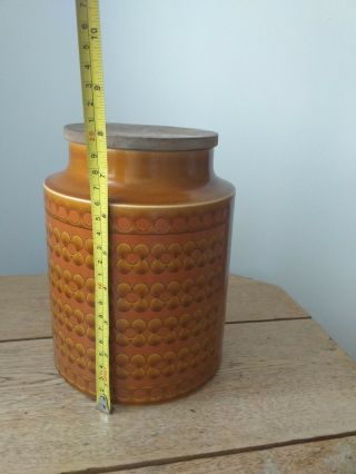 Vintage Hornsea Pottery Saffron Large Storage Jar With Lid.  20cms Tall.  Ex Cond