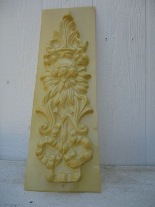 Vintage Yaley Plastic Plaster Chalkware Scroll Ribbon Wall Plaque Mold Deep Flex