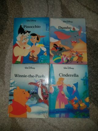 Vintage Disney Twin Books Pinocchio Cinderella Dumbo Pooh 1987 Board Book