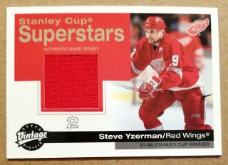 2001 - 02 Upper Deck Vintage Stanley Cup Superstars Jersey Steve Yzerman Sc - Sy