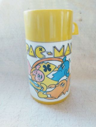 Vintage 1980 Bally Midway Pac - Man 6 1/2 " Tall Plastic Thermos By Aladdin