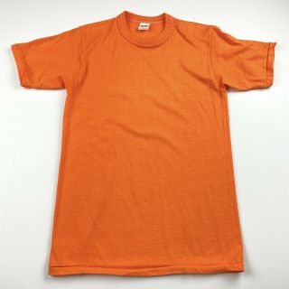Vintage 1970s/80s Blank Orange Russell Athletic Single Stitch T - Shirt Small