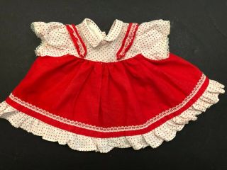 Mattel Tagged 1961 Tiny Chatty Baby Doll Dashin Dots Red Dress