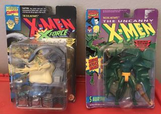 Marvel X - Men Evil Mutants Action Figures Mojo & Sauron 1992 1994 Toy Biz Mip