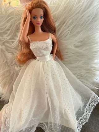 1990 Barbie Wedding Day Midge Bride Doll Vintage Mattel Red Hair