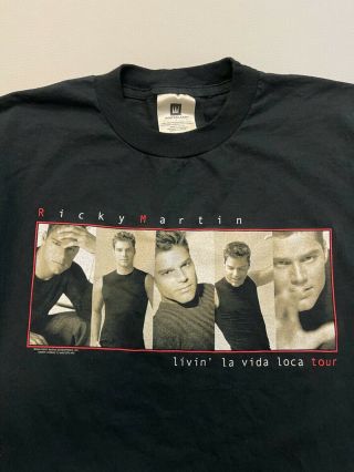 Vintage 1999 Ricky Martin Livin’ La Vida Loca Tour Winterland T - Shirt Size Large 3