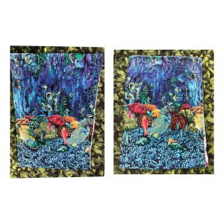Vtg Sheridan Australia Standard Size Coral Reef Pillowcase Set (2) Colorful