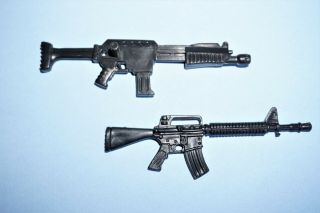 2 Vintage Gi Joe Cobra Soldier Action Figure Rifle Gun Weapons 1983