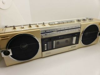 Vintage Sharp Gf - 7c Boombox Deck Recorder Cassette Radio.