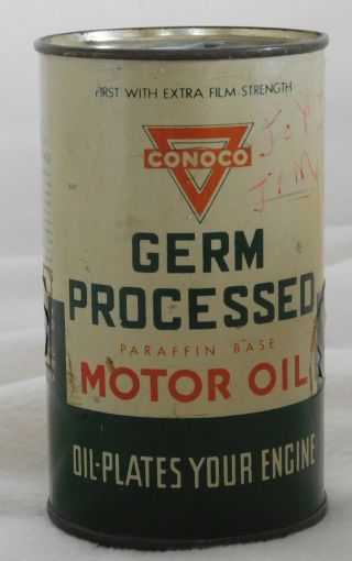 Vintage Conoco Germ Processed Motor Oil Tin Lithograph Bank