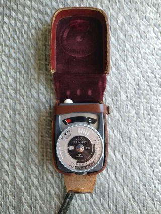 Vintage Gossen Pilot Cds Photo Exposure Meter W/strap & Leather Case