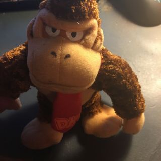 Nintendo Donkey Kong Plush - Stuffed Animal 2004 7” Kellytoy Dk Toy Mario Family