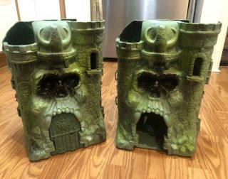 Two (2) Vintage He - Man Masters Of The Universe Castle Grayskull Playsets Mattel