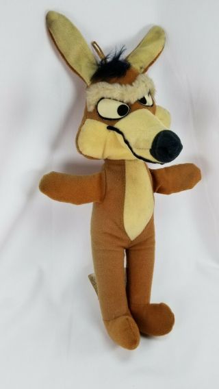 Vintage 1971 Warner Bros.  15 " Wile E.  Coyote By Mighty Star Stuffed Plush