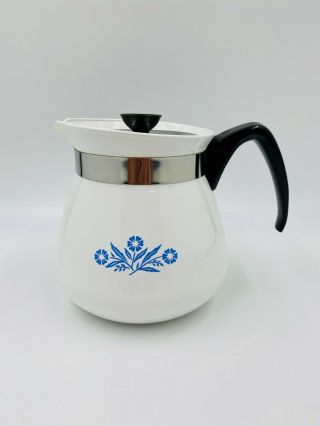 Vtg Corning Ware Kettle - 2 Quart - 8 Cup - Coffee/tea Pot - Cornflower Blue