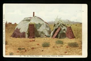 Native Americana Vintage Postcard Piute Indian Wicki - Up,  Nevada Nv 1907