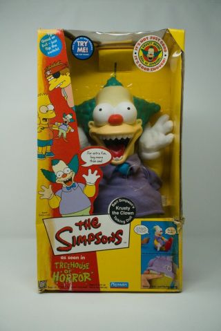 2001 The Simpsons Treehouse Of Horror Krusty The Clown Talking Doll W/ Box Read
