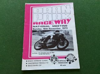 Oran Park Raceway Vintage 1973 Official Programme Sunday,  18th November.