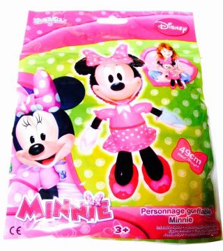 Girls Disney Minnie Mouse Blow Up Inflatable Plastic Toy Doll 49cm When Inflated