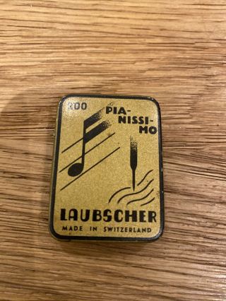 Vintage Gramophone Needle Tin Laubscher Pia - Nissi - Mo Pianissimo Nadeldose L6