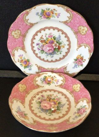 Vintage Royal Albert Saucers For Tea Duo Lady Carlyle 855022