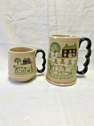 2 Vintage Metlox Poppytrail Vernon Homestead Provincial Mugs