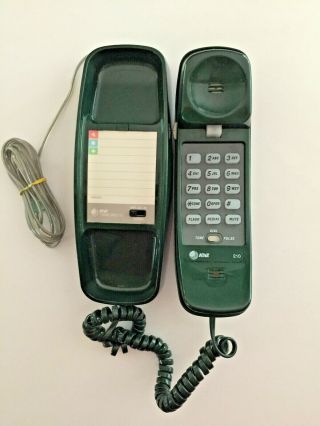 Vintage At&t Trimline 210 Dark Green Corded Phone,  & Great