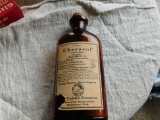Vintage Upjohn Company Cheracol W/codeine Medicine Bottle